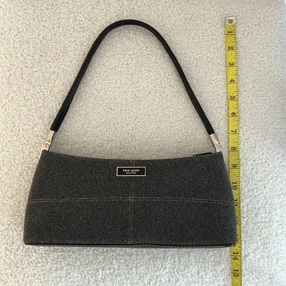 Vintage Y2K Felt Fabric Shoulder Bag | Felt Fabric and Faux leather strap - Picture 10 of 11